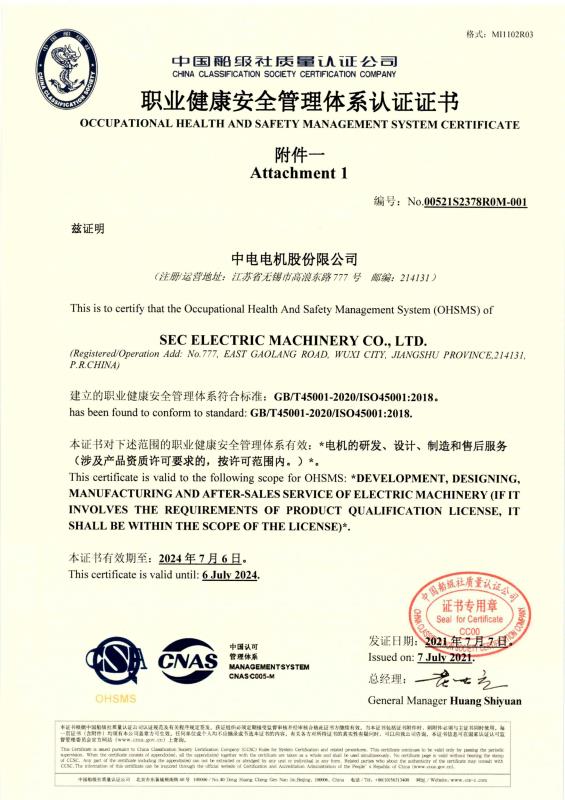 Occupational health and safety management system certification